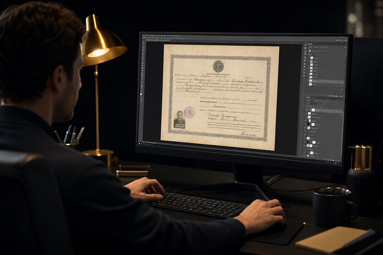 Профессиональное редактирование документа в Photoshop