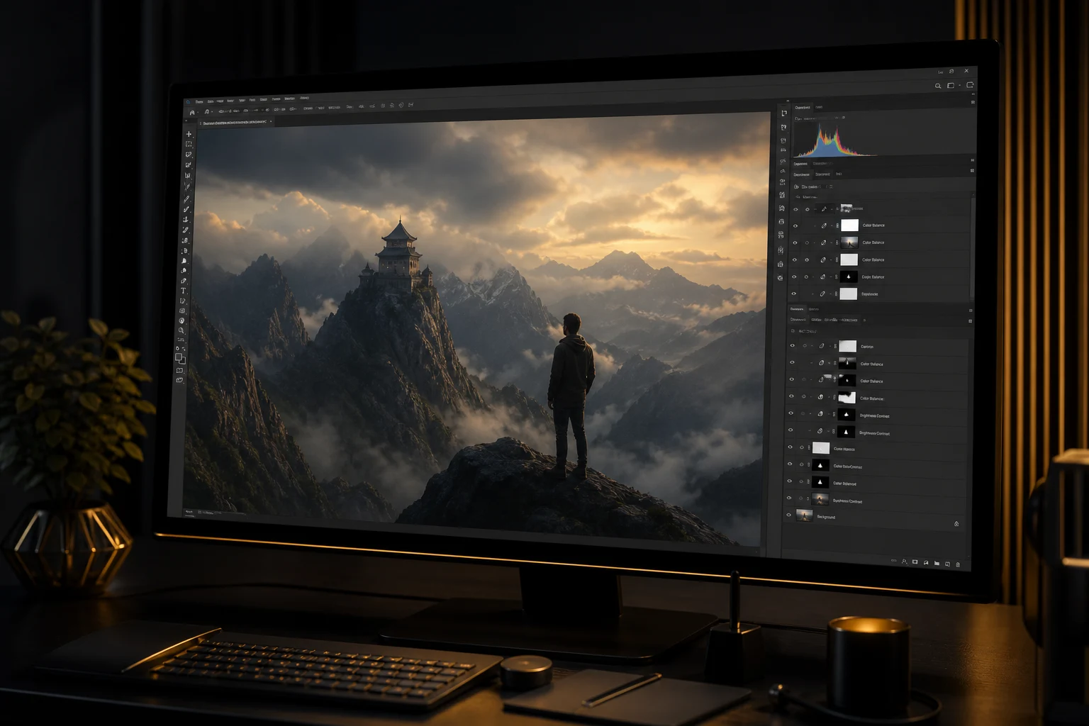 Процесс создания фотомонтажа в Photoshop — слои и корректирующие слои